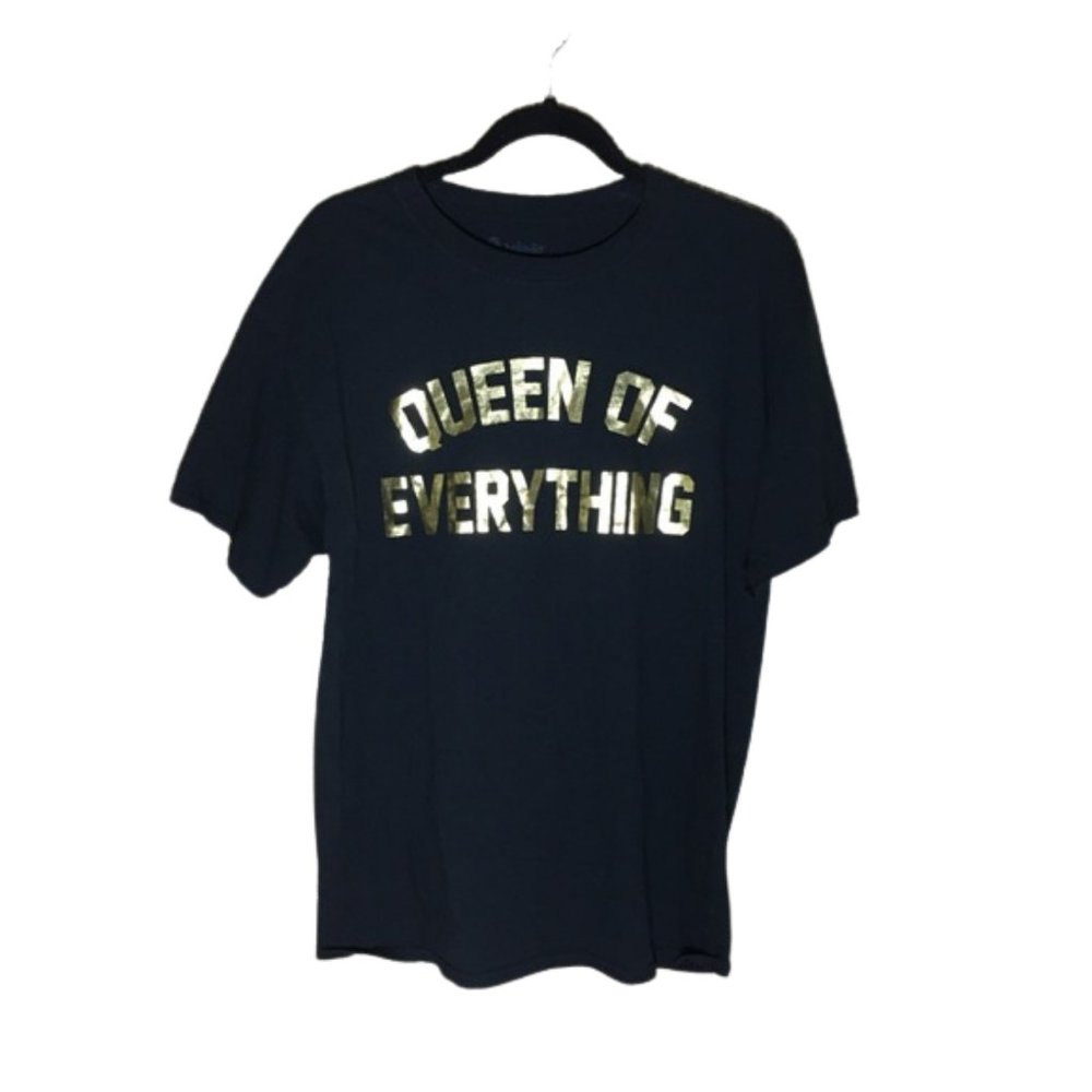 Black Queen of Everything Gold Letter T-shirt
